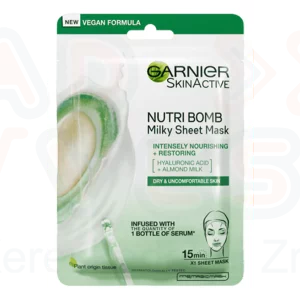 GARNIER Skin Naturals Textil Maszk Nutribomb Almond 28 g